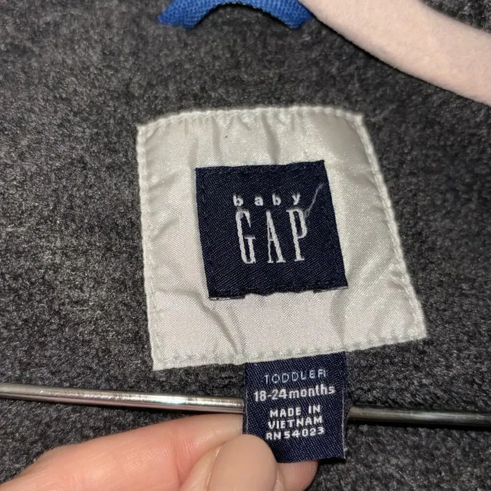 BabyGap boys gray hooded puffer jacket size 18-24 months